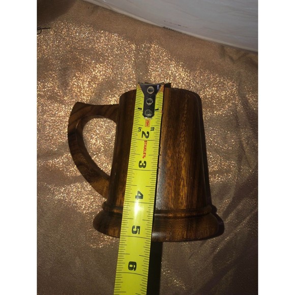 vintage /Antique Wooden Cup Handmade Coffee Tea Beer Juice Milk Mug Drink - Picture 2 of 7